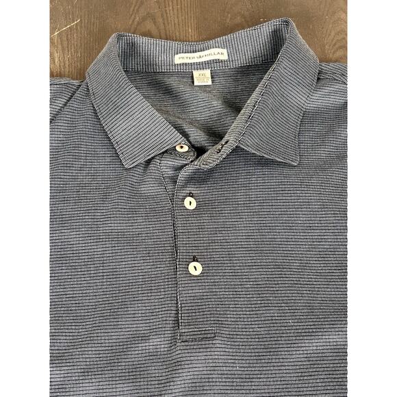 Peter Millar Men's Size XXL Gray Pattern 100% Cotton Stretch Polo Shirt GUC - Picture 4 of 9